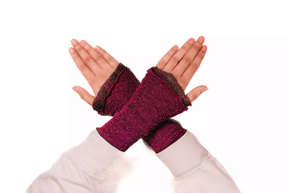 Gothic Kleidung Accessoires: Armstulpen Dunkel Weinrot Lang &amp; Dehnbar