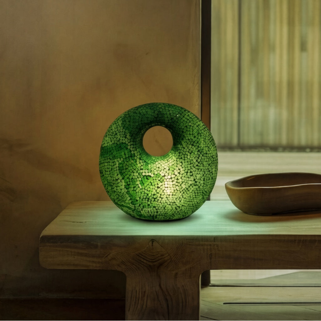 Mosaiklampe in Donut-Form