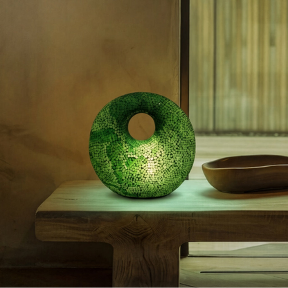 Mosaiklampe in Donut-Form