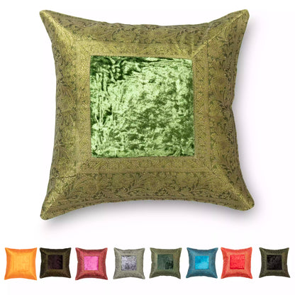 Orientalisches Dekokissen 50x50 cm Lila Samt &amp; Brokat Mandala Sofakissen Ethno Dekoration