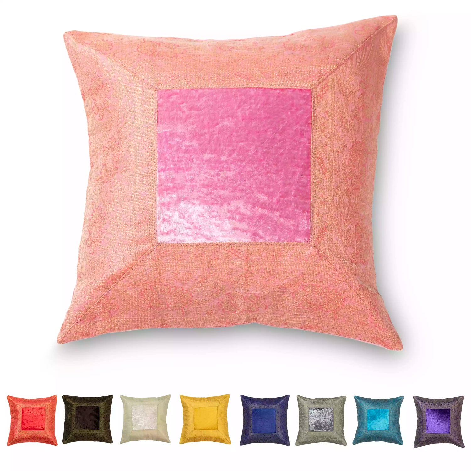 Indischer Kissenbezug - besticktes Indien Dekokissen boho Kissen |  orientalisch - bunte Dekoration | Sofa Kissen farbenfroh