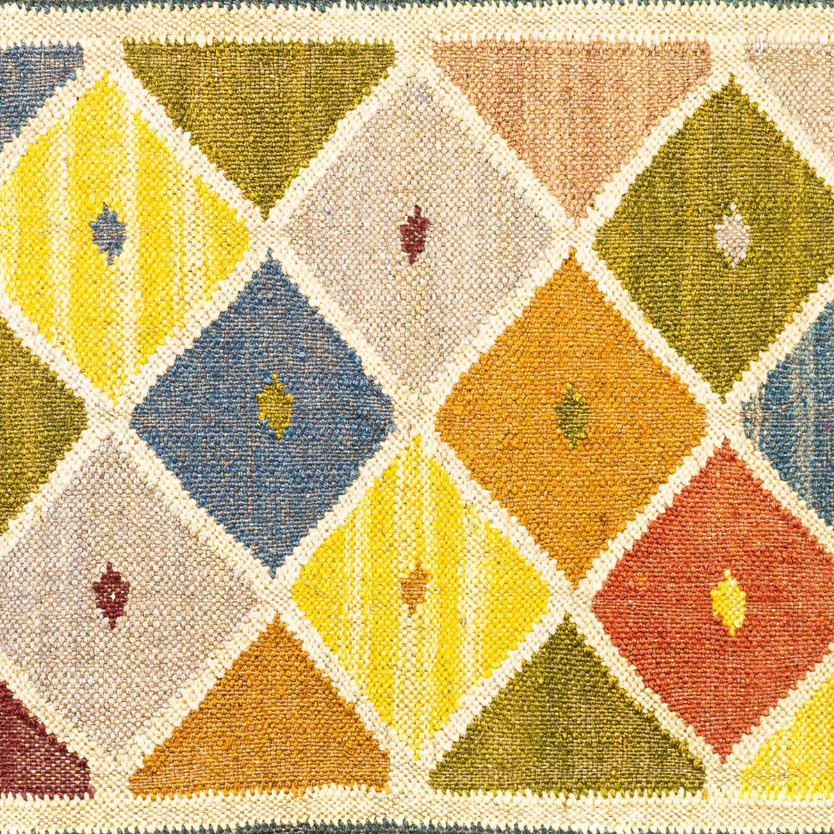 Kelim Teppich Läufer Wolle &amp; Jute Indisch 60x100cm Handgewebt Orient Teppich AO