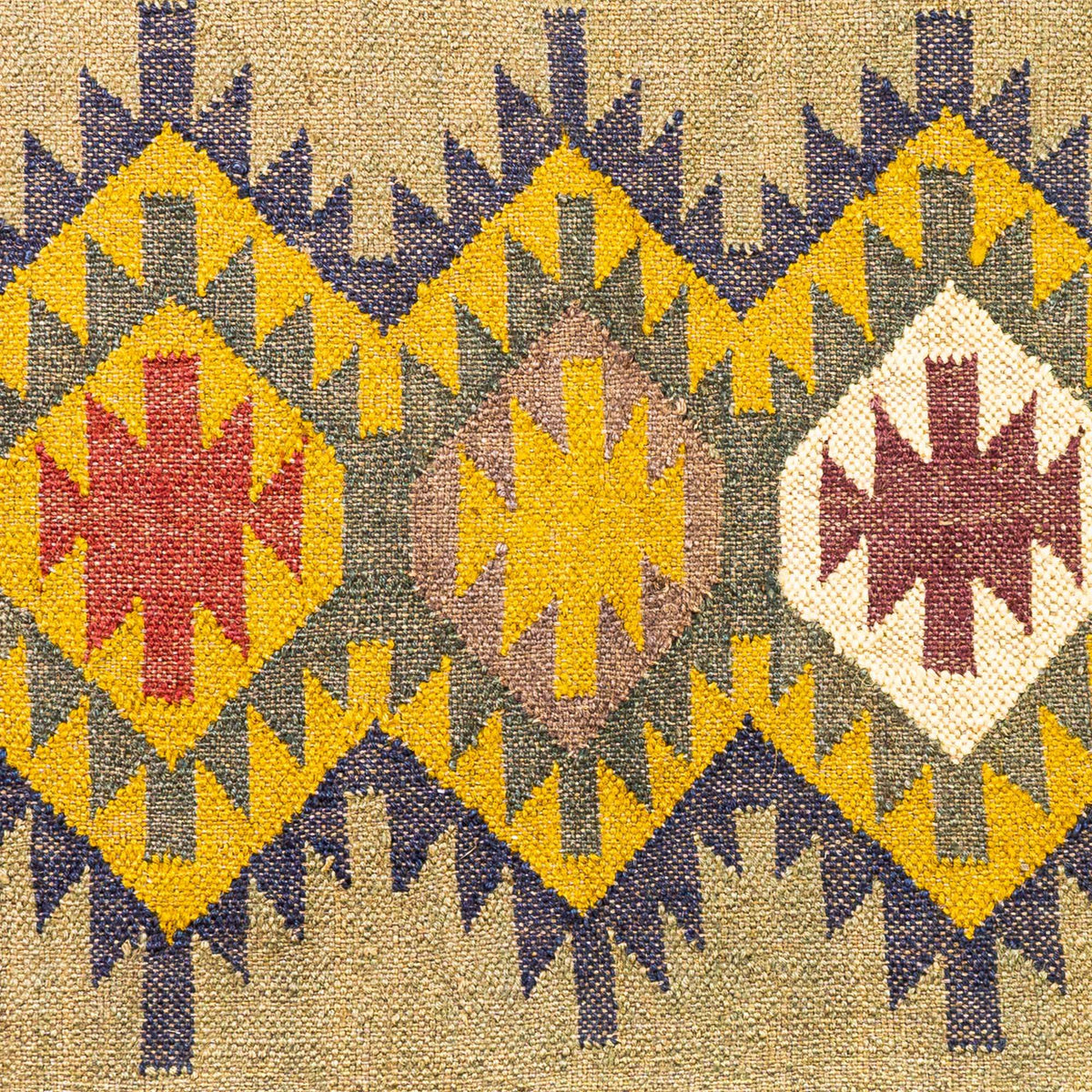 Kelim Teppich Läufer Wolle &amp; Jute Indisch 60x100cm Handgewebt Orient Teppich AO