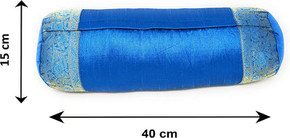 Nackenrolle, Kopfkissen mit waschbarem Bezug, geeignet für Allergiker, Kissen mit Baumwolle gefüllt, Dekokissen aus Samt &amp; Brokat