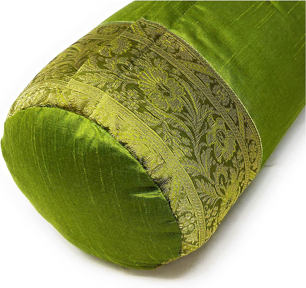 Nackenrolle, Kopfkissen mit waschbarem Bezug, geeignet für Allergiker, Kissen mit Baumwolle gefüllt, Dekokissen aus Samt &amp; Brokat