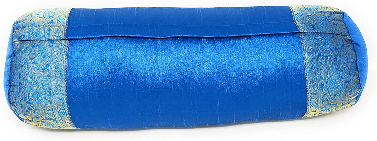 Nackenrolle, Kopfkissen mit waschbarem Bezug, geeignet für Allergiker, Kissen mit Baumwolle gefüllt, Dekokissen aus Samt &amp; Brokat