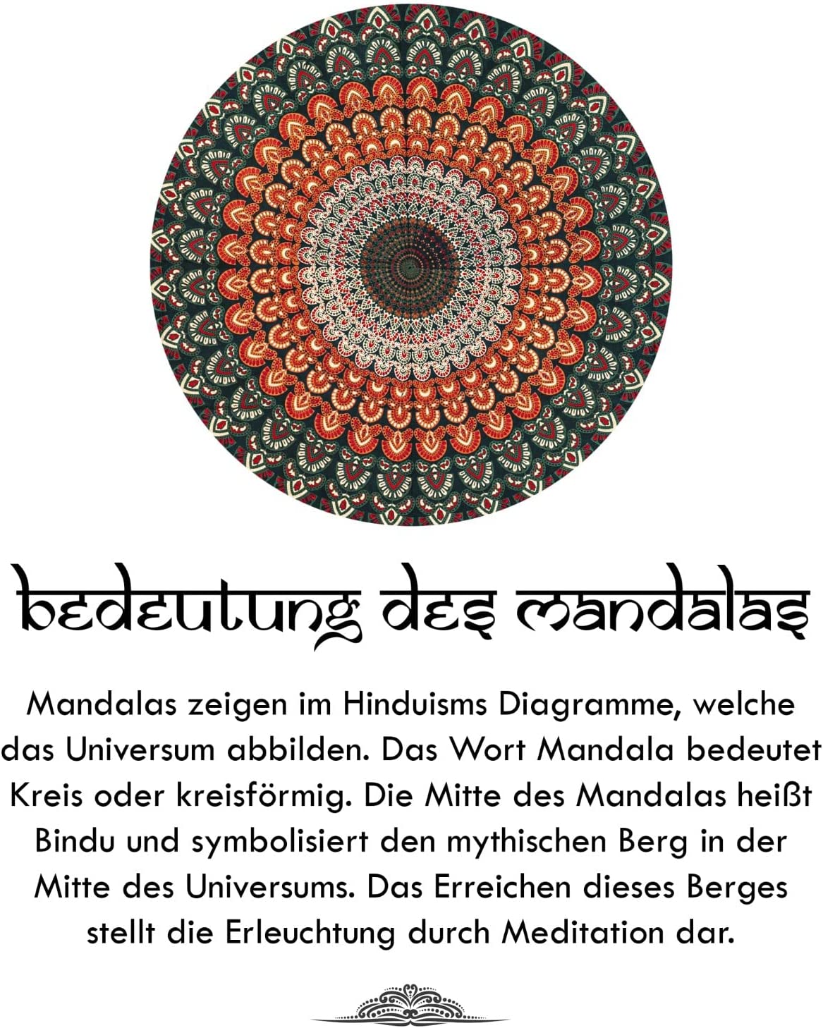 Wanddekoration aus 100% Baumwolle ca. 205 x 235 cm, Wandtuch für Zuhause, Strandtuch / großes Tapestry, Wandteppich Mandala