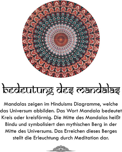 Wanddekoration aus 100% Baumwolle ca. 205 x 235 cm, Wandtuch für Zuhause, Strandtuch / großes Tapestry, Wandteppich Mandala