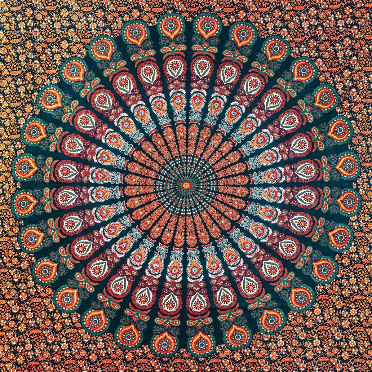 Wanddekoration aus 100% Baumwolle ca. 205 x 235 cm, Wandtuch für Zuhause, Strandtuch / großes Tapestry, Wandteppich Mandala