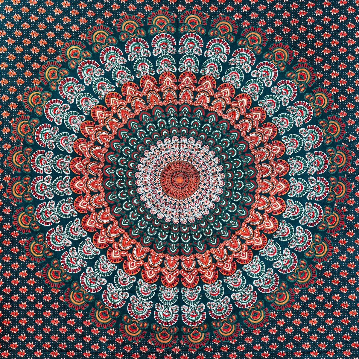 Wanddekoration aus 100% Baumwolle ca. 205 x 235 cm, Wandtuch für Zuhause, Strandtuch / großes Tapestry, Wandteppich Mandala