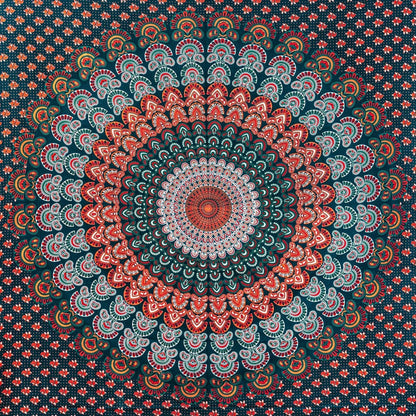Wanddekoration aus 100% Baumwolle ca. 205 x 235 cm, Wandtuch für Zuhause, Strandtuch / großes Tapestry, Wandteppich Mandala