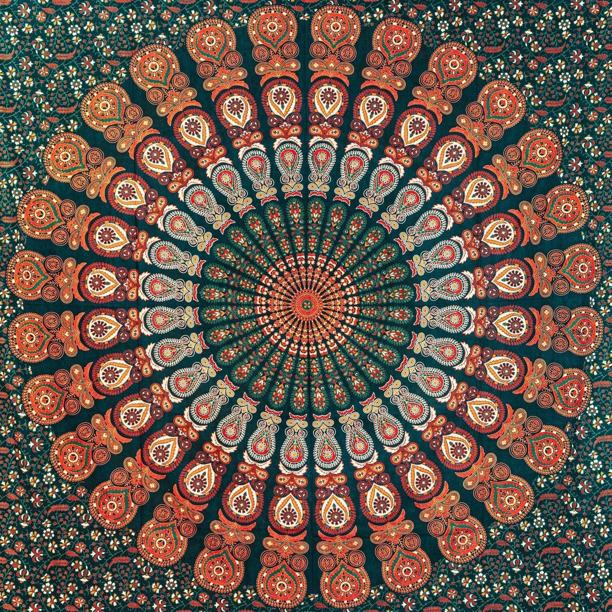 Wanddekoration aus 100% Baumwolle ca. 205 x 235 cm, Wandtuch für Zuhause, Strandtuch / großes Tapestry, Wandteppich Mandala