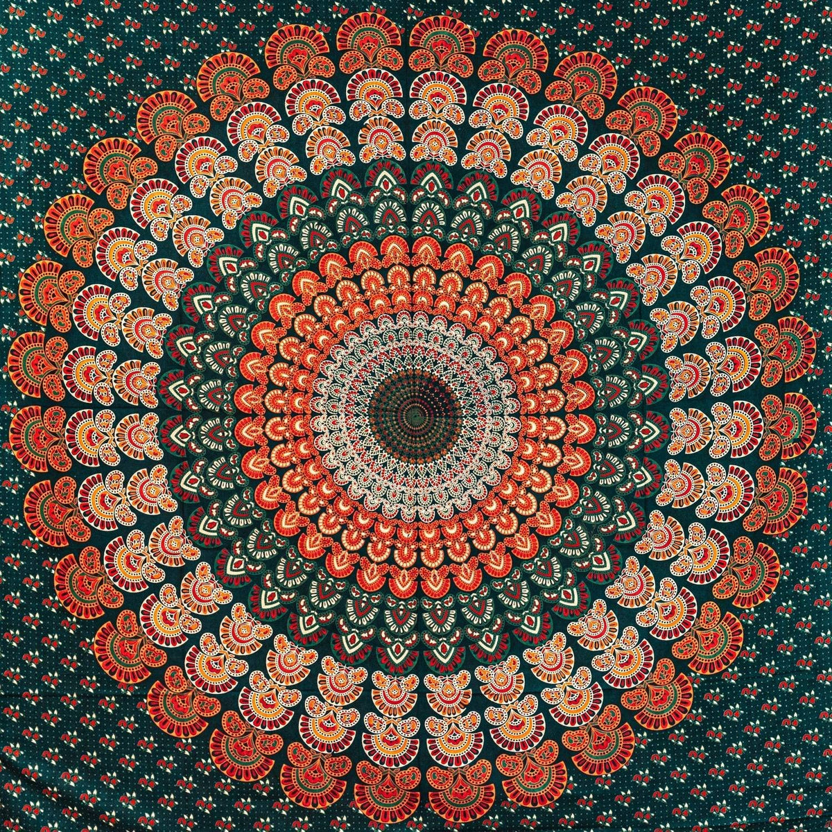 Wanddekoration aus 100% Baumwolle ca. 205 x 235 cm, Wandtuch für Zuhause, Strandtuch / großes Tapestry, Wandteppich Mandala