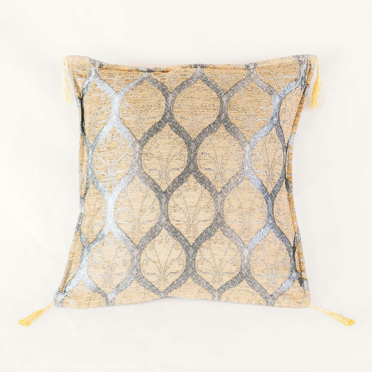Scroll-Gitter Kissenbezug – 40 × 40 cm