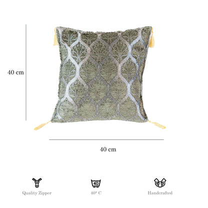 Scroll-Gitter Kissenbezug – 40 × 40 cm