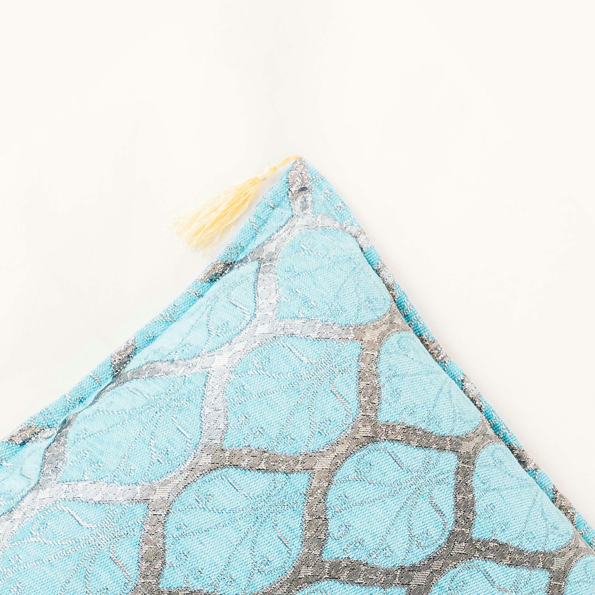 Scroll-Gitter Kissenbezug – 40 × 40 cm