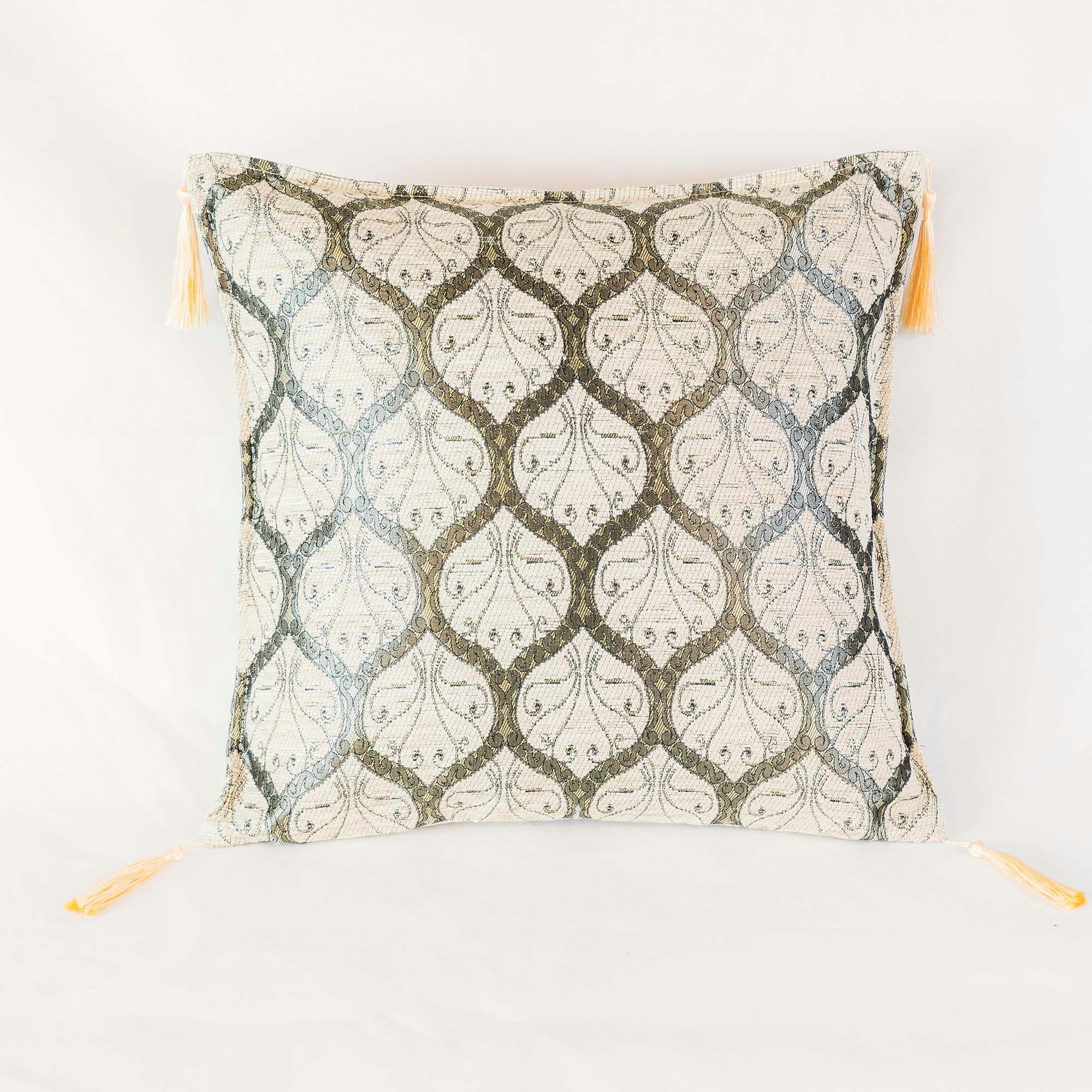 Scroll-Gitter Kissenbezug – 40 × 40 cm