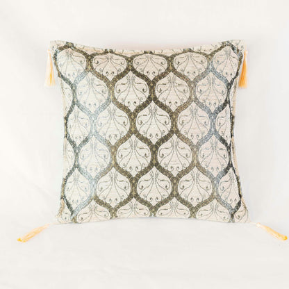 Scroll-Gitter Kissenbezug – 40 × 40 cm