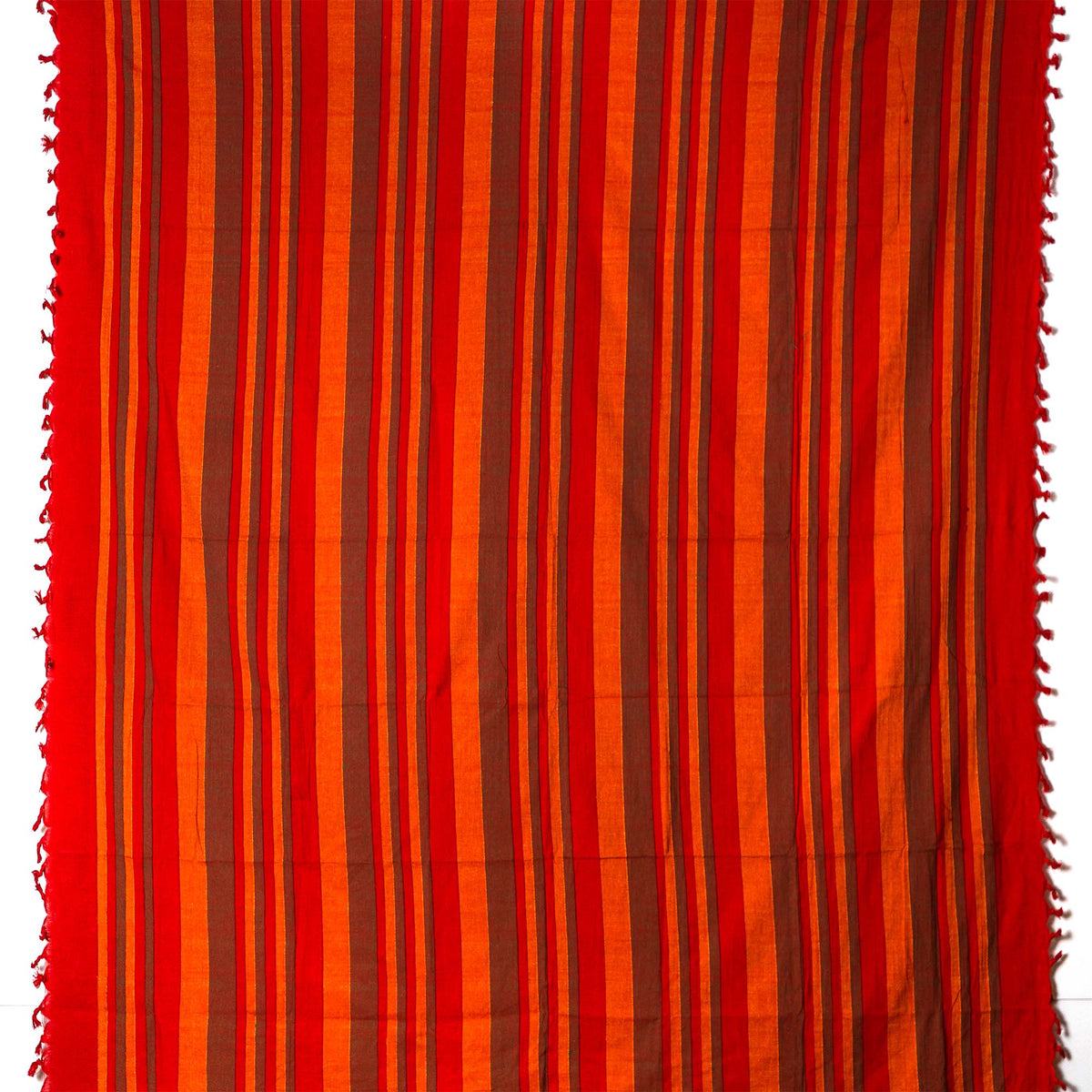Tagesdecke/gestreifter Sofaüberwurf in verschiedene Farben 250 x 220cm handgewebt aus 100% Baumwolle – XXL-Größe mit Fransen
