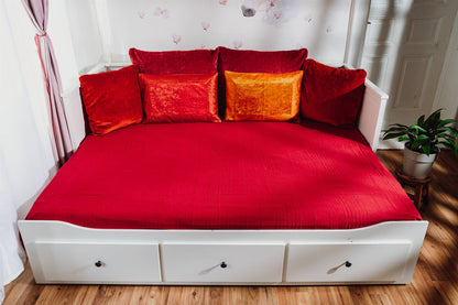 Tagesdecke/gestreifter Sofaüberwurf in verschiedene Farben 250 x 220cm handgewebt aus 100% Baumwolle – XXL-Größe mit Fransen