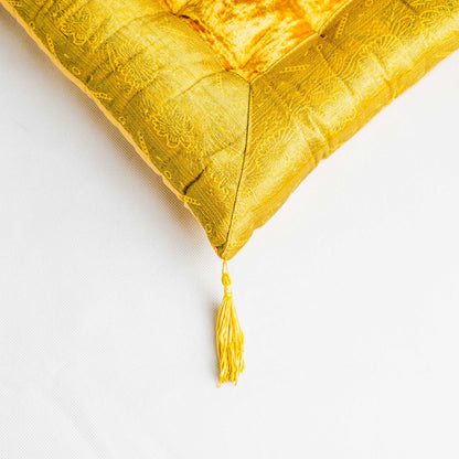 Orientalisches Indisches Sitzpuff Bodenkissen - Luxuriöses Handgefertigtes Samtkissen mit Quasten, 40x40 cm in 17 Farben
