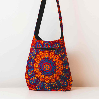 Aga’s Own Mandala Boho Umhängetasche - Festival Crossbody Handtasche für Damen, Ethnisch Baumwollschultertasche | Perfekt für Strandausflüge