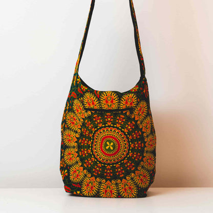 Aga’s Own Mandala Boho Umhängetasche - Festival Crossbody Handtasche für Damen, Ethnisch Baumwollschultertasche | Perfekt für Strandausflüge