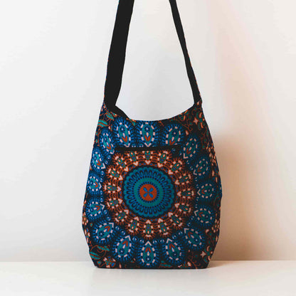 Aga’s Own Mandala Boho Umhängetasche - Festival Crossbody Handtasche für Damen, Ethnisch Baumwollschultertasche | Perfekt für Strandausflüge