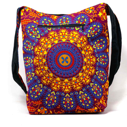 Aga’s Own Mandala Boho Umhängetasche - Festival Crossbody Handtasche für Damen, Ethnisch Baumwollschultertasche | Perfekt für Strandausflüge