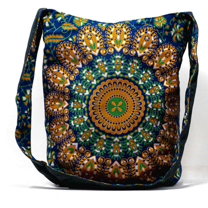 Aga’s Own Mandala Boho Umhängetasche - Festival Crossbody Handtasche für Damen, Ethnisch Baumwollschultertasche | Perfekt für Strandausflüge