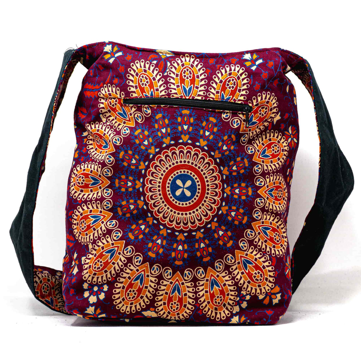 Aga’s Own Mandala Boho Umhängetasche - Festival Crossbody Handtasche für Damen, Ethnisch Baumwollschultertasche | Perfekt für Strandausflüge