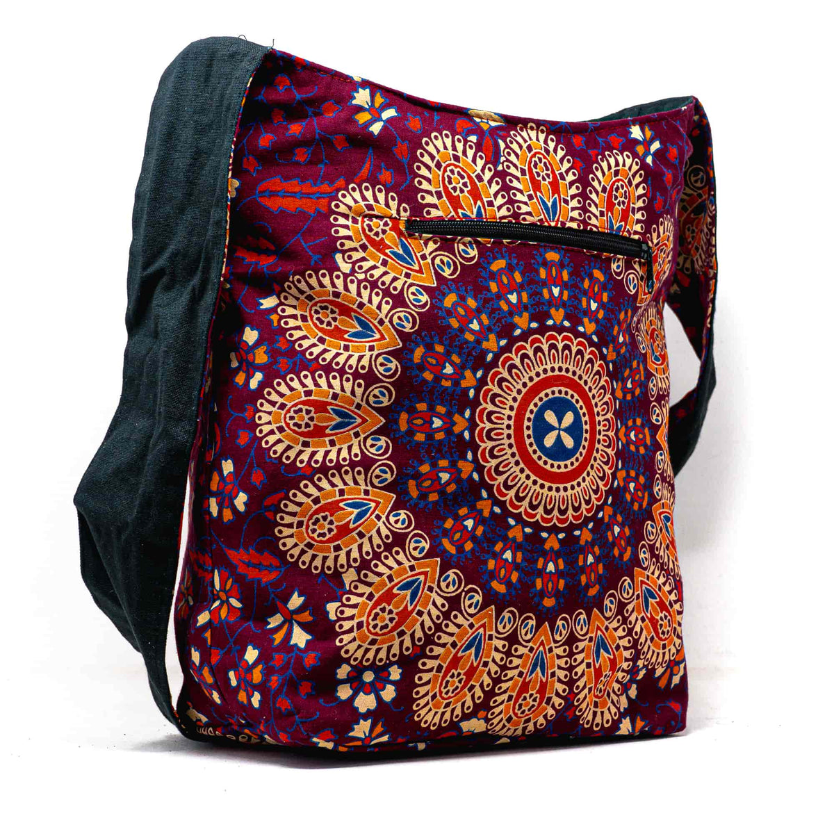 Aga’s Own Mandala Boho Umhängetasche - Festival Crossbody Handtasche für Damen, Ethnisch Baumwollschultertasche | Perfekt für Strandausflüge