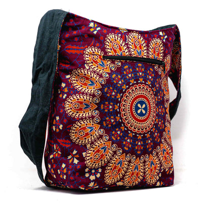 Aga’s Own Mandala Boho Umhängetasche - Festival Crossbody Handtasche für Damen, Ethnisch Baumwollschultertasche | Perfekt für Strandausflüge
