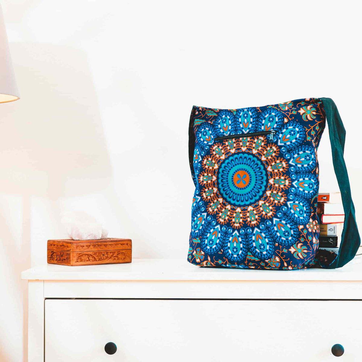 Aga’s Own Mandala Boho Umhängetasche - Festival Crossbody Handtasche für Damen, Ethnisch Baumwollschultertasche | Perfekt für Strandausflüge