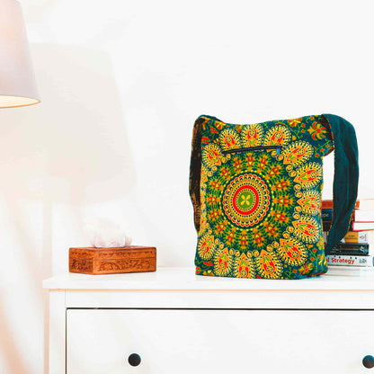 Aga’s Own Mandala Boho Umhängetasche - Festival Crossbody Handtasche für Damen, Ethnisch Baumwollschultertasche | Perfekt für Strandausflüge