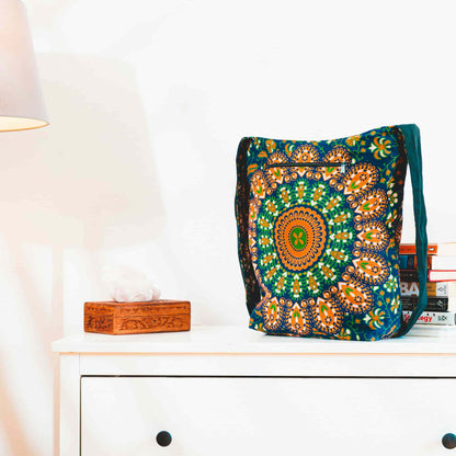 Aga’s Own Mandala Boho Umhängetasche - Festival Crossbody Handtasche für Damen, Ethnisch Baumwollschultertasche | Perfekt für Strandausflüge