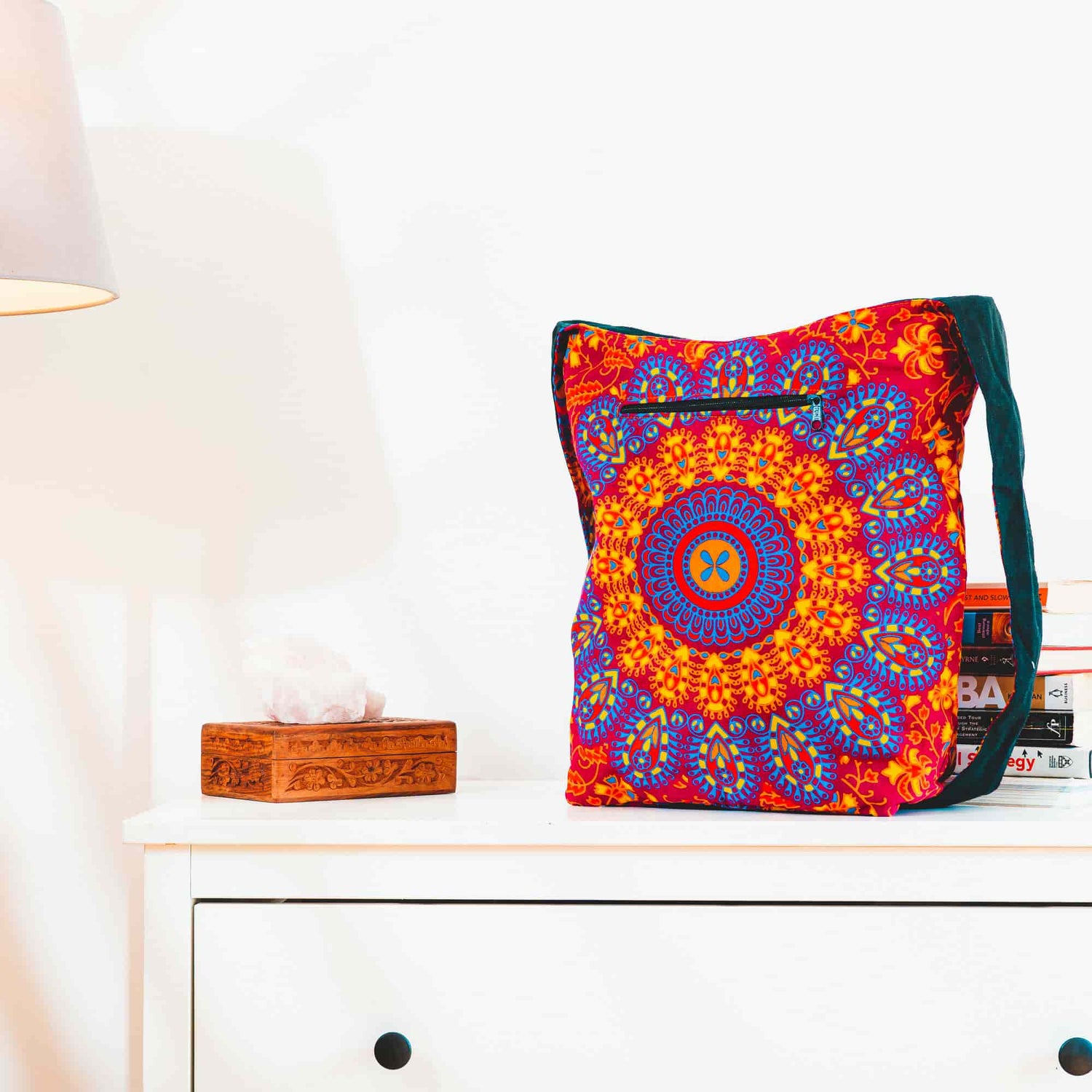 Aga’s Own Mandala Boho Umhängetasche - Festival Crossbody Handtasche für Damen, Ethnisch Baumwollschultertasche | Perfekt für Strandausflüge