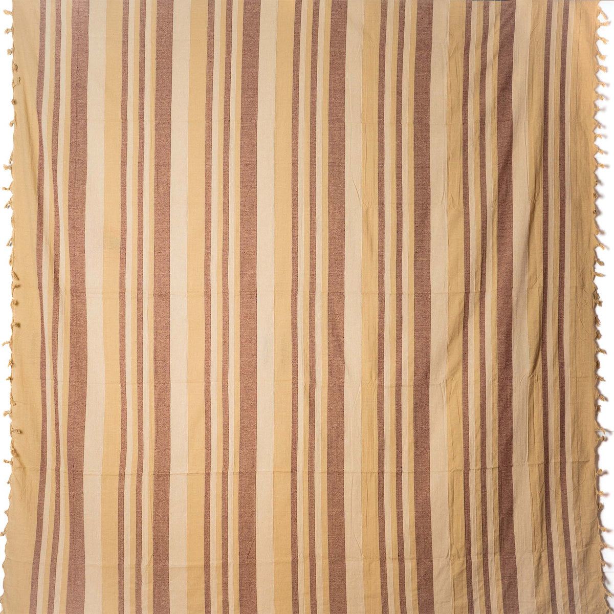 Tagesdecke/gestreifter Sofaüberwurf in verschiedene Farben 250 x 220cm handgewebt aus 100% Baumwolle – XXL-Größe mit Fransen